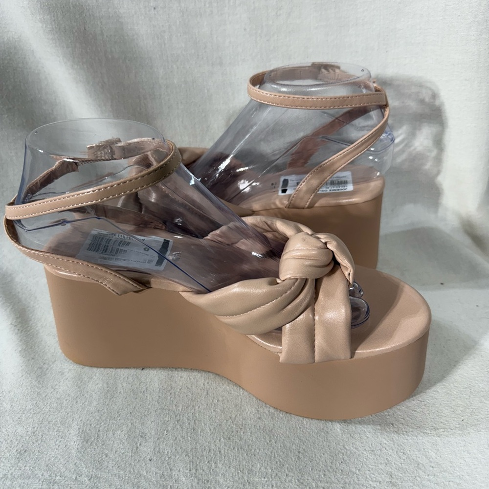 Journee Collection Lailee Nude Strappy wedge Sandals Size 8 - Picture 5 of 9